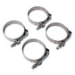 4-pack stainless steel T-bolt hose clamps, 80-88mm, four bands with bolts