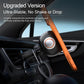 Car phone holder cooling fan with black base and orange handle, mounted on vent