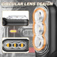 Mini motorcycle turn signal light with circular lens design and 3 amber LEDs