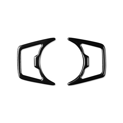 Pair of black headlight decorative sticker trims, left and right, for halo lamp