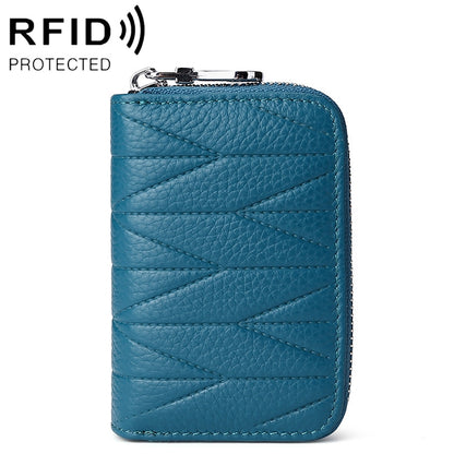 KB191 Zipper Cowhide Leather Organ Shape Multiple Card Slots Anti-magnetic RFID Wallet Clutch Bag for Ladies, KB191 Aqua Blue, KB191 Black, KB191 Dark Blue, KB191 Pink, KB191 Light Purple, KB191 Wine Red, KB191 Brown