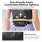 Black elastic waist pouch with reflective yellow stripe and front sealed zipper