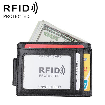 KB80 Antimagnetic RFID Crazy Horse Texture Oil Wax Leather Card Holder Wallet Billfold for Men and Women