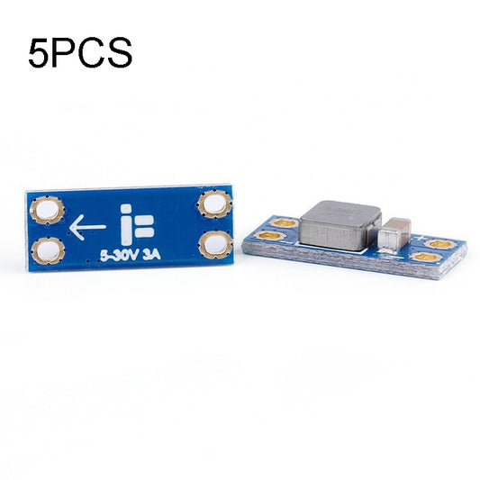 Set of 5 blue PCB LC filter modules with protection markings