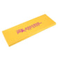 Yellow protective strip with printed label for license plate frame holder installation