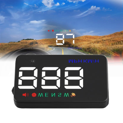 3.5-inch black car head up display HUD with bright speed digits on screen