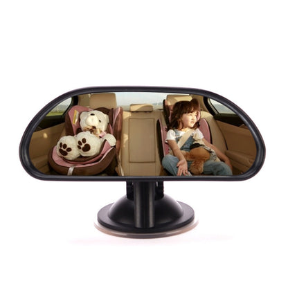 Wide black baby car mirror with central stand base