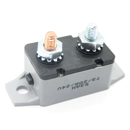 50A manual reset circuit breaker with double terminals and mounting bracket