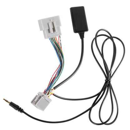 Car Bluetooth AUX audio adapter cable with wiring harness and 3.5mm audio plug