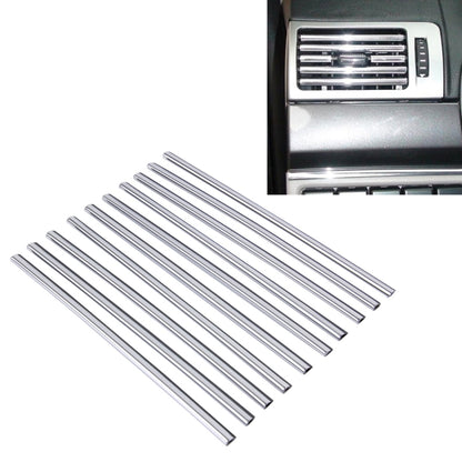 Set of 10 chrome auto air vent trim strips with parallel slats