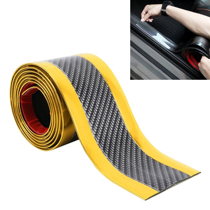 Gold-edged carbon-fiber car door threshold strip decoration sticker, rolled