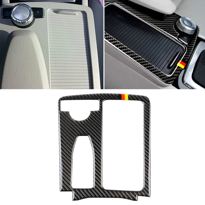 Gear position panel sticker with carbon fiber look and German flag stripe, cutout openings