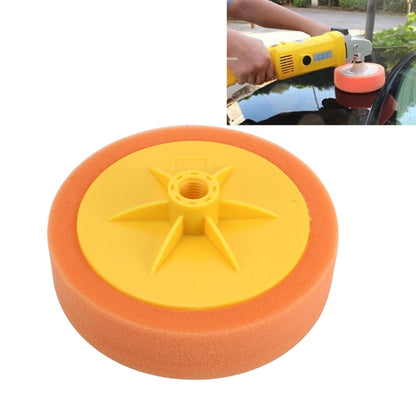 Orange and yellow car polishing sponge wheel with star hub and M16 screw hole