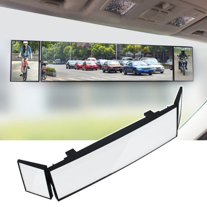 Three-fold curve auxiliary rearview mirror with wide-angle viewing lens