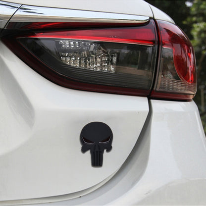 Pure Black Skull Metal Car Sticker, Skull 2