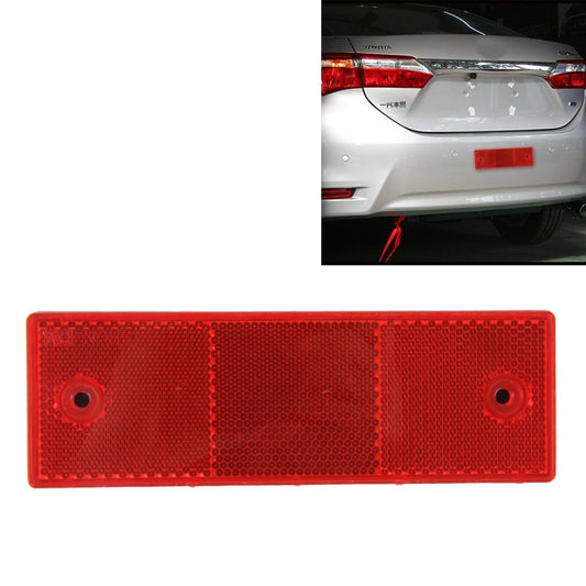 Red rectangular rear bumper reflector sign, with two mounting holes