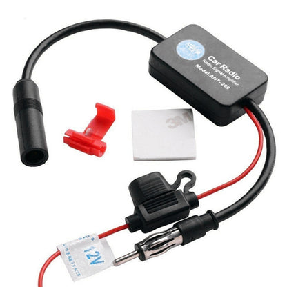 12V FM radio antenna signal amplifier with coax cable and mounting module