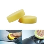 Yellow foam cleaning sponges, small round pads, 10-pack