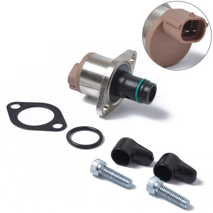 Electric fuel metering valve with mounting gasket, O-rings, and two screws