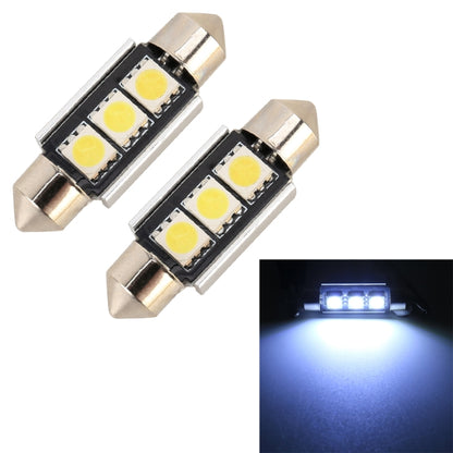 3-LED car reading light bulb, black strip with three yellow SMD LEDs and silver ends