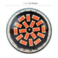 T20/7440 LED turn bulb lens close-up with orange SMD LED pattern