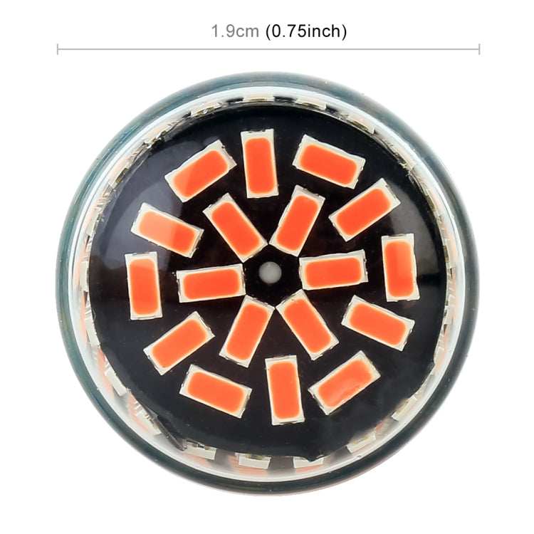 T20/7440 LED turn bulb lens close-up with orange SMD LED pattern