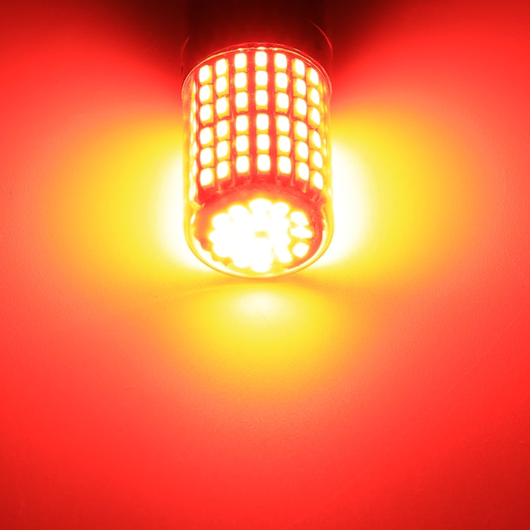T20/7440 LED turn bulb lit red, grid SMD design with black base and clear lens