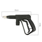 Black steam car washer water gun with nozzle, trigger, and textured grip handle