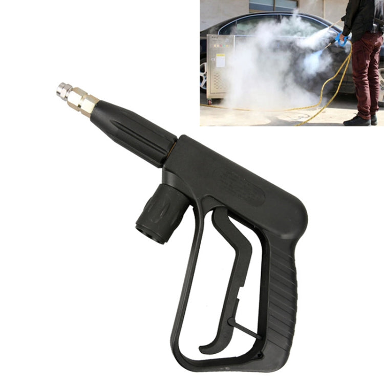 Black steam car washer water spray gun with metal quick-connect nozzle tip