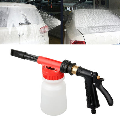 Portable car washer foam sprayer with red foam pot and black spray gun