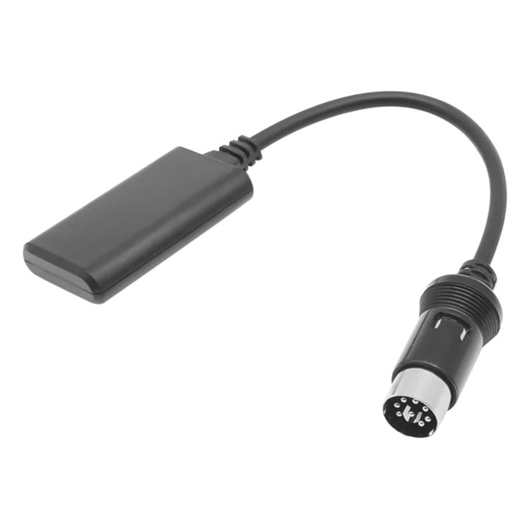 Car Bluetooth audio adapter cable with 8-pin plug and inline module, black