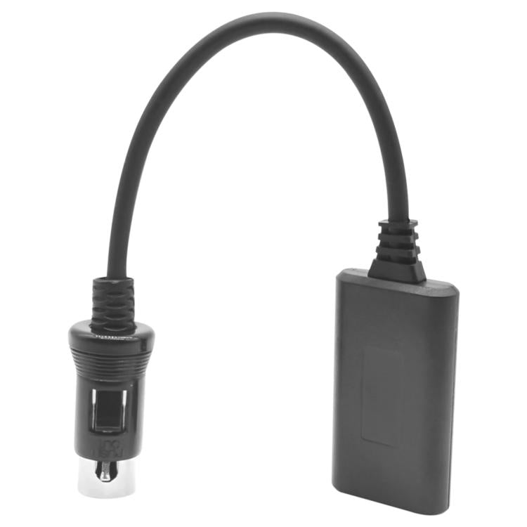 Car Bluetooth audio adapter cable with 8-pin plug and rectangular module, black