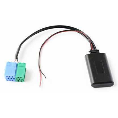 AUX Bluetooth audio cable wiring harness with blue/green connectors and black module
