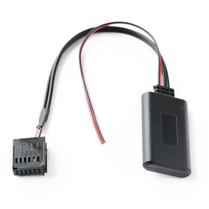 Car Bluetooth AUX adapter cable with black interface module and multi-pin harness