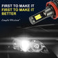 Single LED fog light bulb with black heat-sink fins and red mounting ring.
