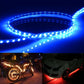 Flexible waterproof 45-LED car strip light, blue glow, 5. meters total