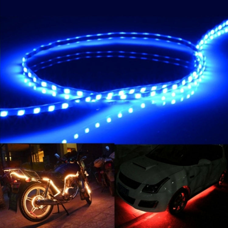 Flexible waterproof 45-LED car strip light, blue glow, 5. meters total