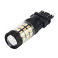 3157 LED bulb with black textured body and multi-LED array, emits white light