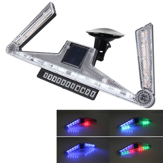 Solar Anti Collision Cupule Ranger Lamp Car Taillight LED Flash Warning Light Caution Light Foldable Solar Cupule Warning Lamp with Temporary Parking License, CS-N14