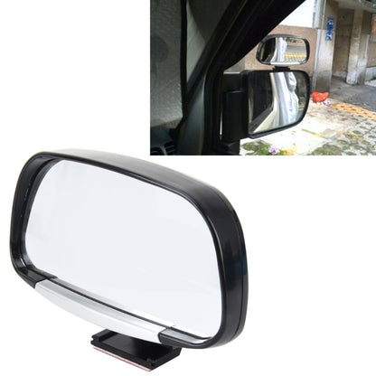 Black convex blind spot side mirror with mounting base and clear reflective glass
