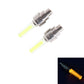 Wheel tire lamp pair with yellow LED tubes and chrome metal housings
