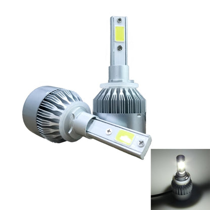LED headlight bulb kit, silver metal heatsink with yellow COB lamp module and white base