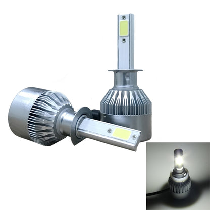 H1 LED headlight bulb kit with COB LED chip on metal heatsink, bright light detail