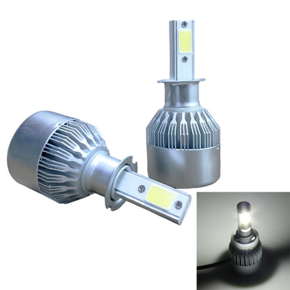 H3 COB LED headlight bulbs, two-piece set, aluminum heat sinks with front lamp modules
