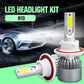 H13 LED headlight kit showing two bulbs with bright beam lighting effect