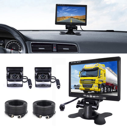 Dual camera rearview mirror monitor with 7-inch screen and two external cameras