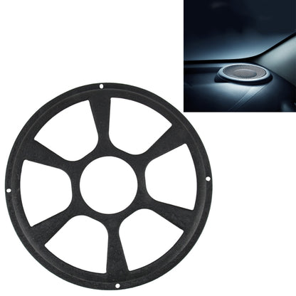 Black round car horn cover with spoke wheel-style grille openings