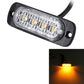 DC 12V-24V 2W 4LEDs SMD-2835 Lamps 17 Flash Patterns 3 Lines Car Flash Lamp Waterproof Car Truck Emergency Strobe Flash Warning Light, Cable Length: 90cm, 4LEDs