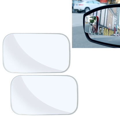 Set of two square wide-angle blind spot mirrors, light gray with clear curved glass