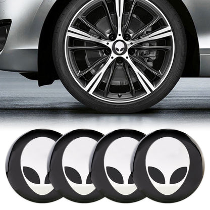 4 PCS Car-Styling Alien Pattern Metal Wheel Hub Decorative Sticker, Diameter: 5.8cm, Alien Pattern